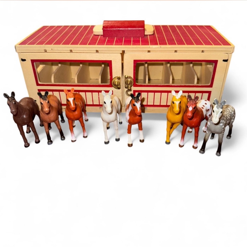 Melissa & Doug Wooden Stable with Colorful Horses